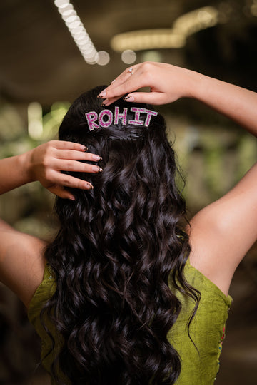 Custom Crystal Name Hairpins