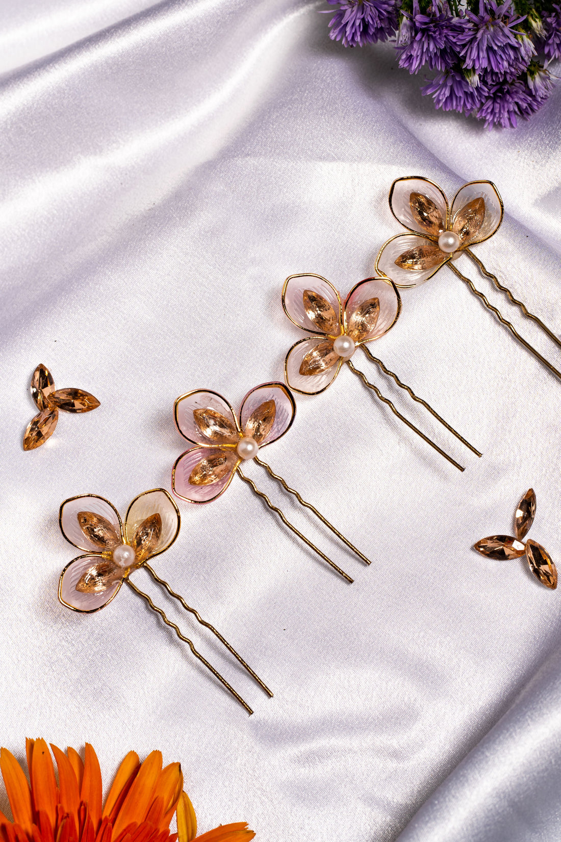 Pearl Petal Luxe Pins (Set of 4)