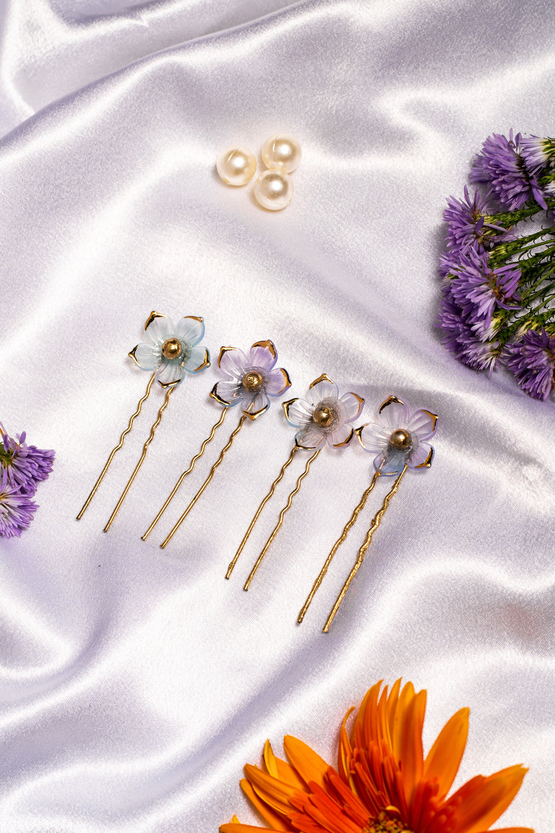 Golden Bloom Hair Pin(Set of 6)