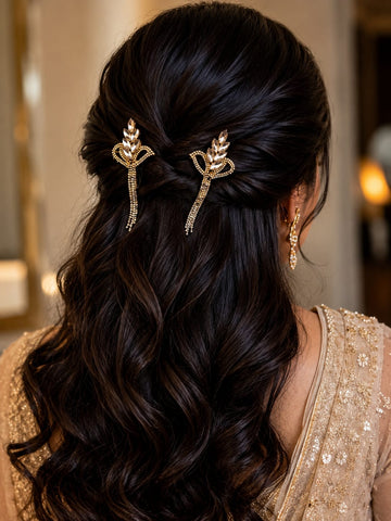 Fern Golden Hairpins (Set of 2)