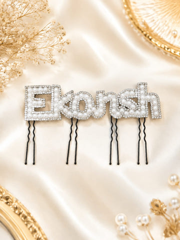 Pearl Sparkle Name Hairpin