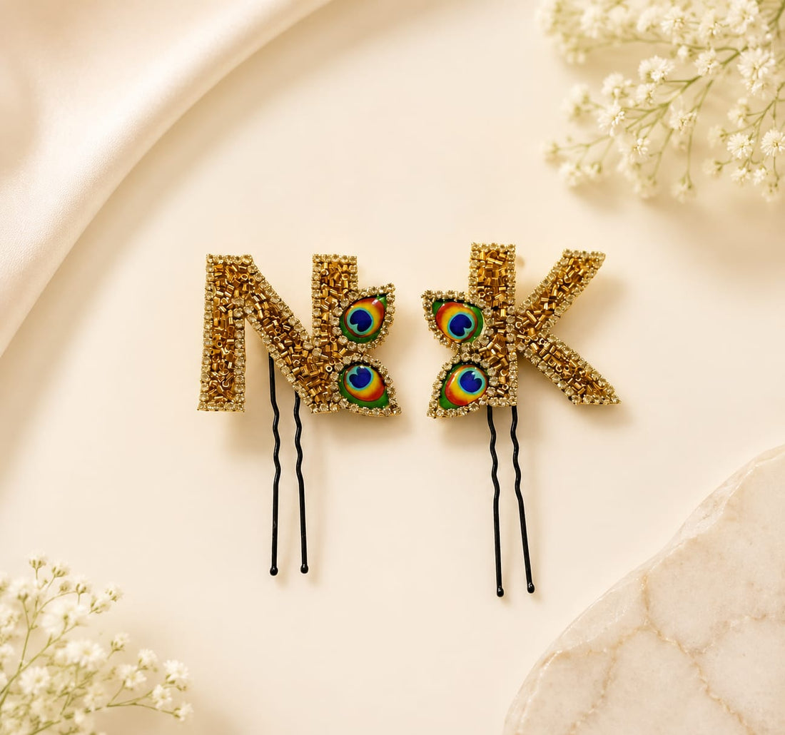 Golden Mayura Hairpins